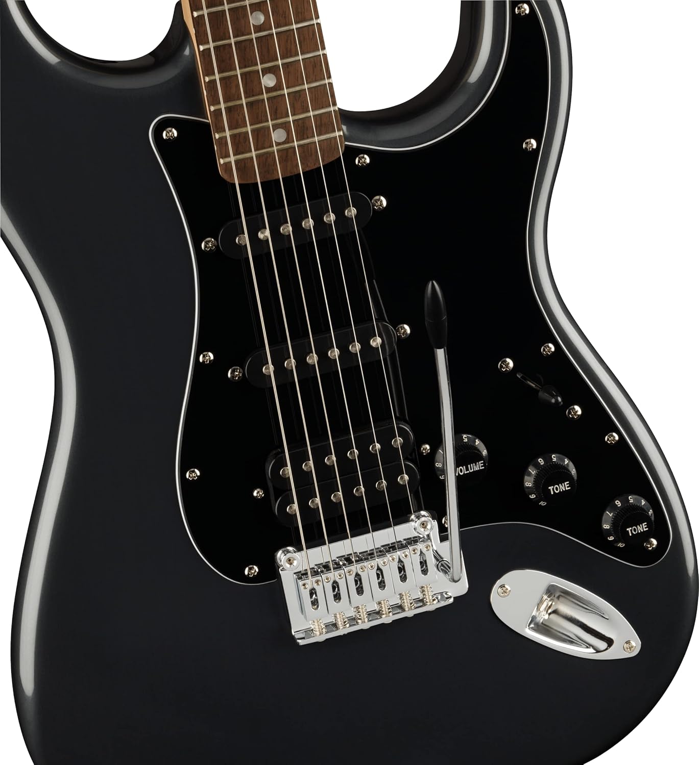Squier Affinity Series Stratocaster Packs Electric Guitar, Charcoal Frost Metallic, Laurel Fingerboard