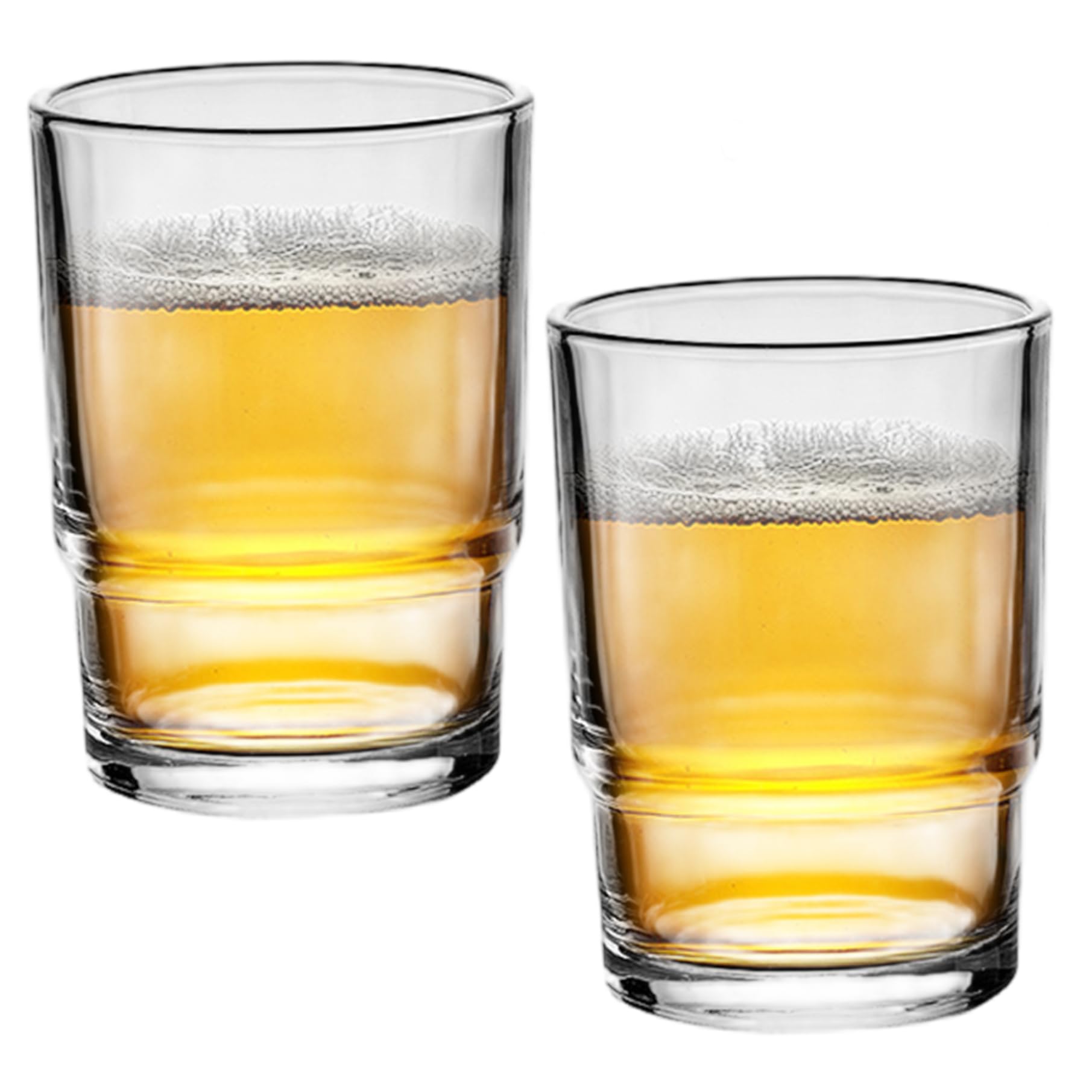 Vasos de vidrio de 200 ml transparentes pack de 2 unidades para bar KTV y hostelería
