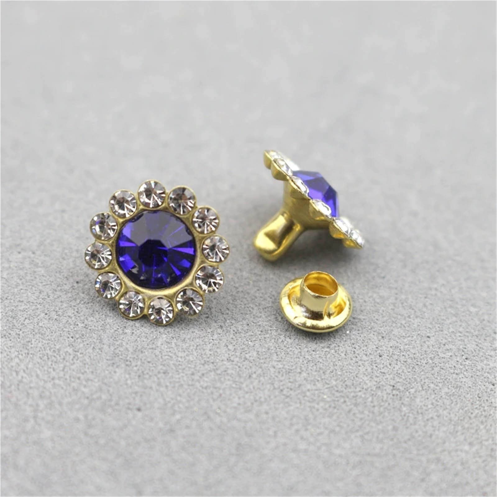 Nity z kryształami metalowymi, Nity z kryształu górskiego 200 zestawów 12 mm wielokolorowe kryształowe ćwieki Diamante do skóry DIY włosów