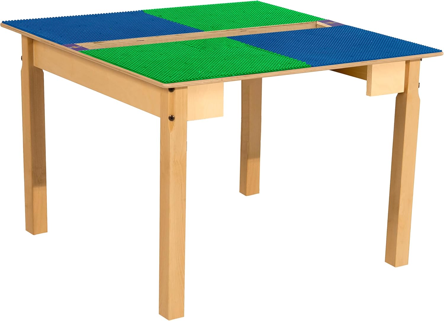 Contender Time-2-Play Kids Activity Play Table, Compatible with Lego Bricks, Extra Sturdy Birch Plywood, 35" W X 31" D, Blue & Green, 22" Legs for Ages 6-9,