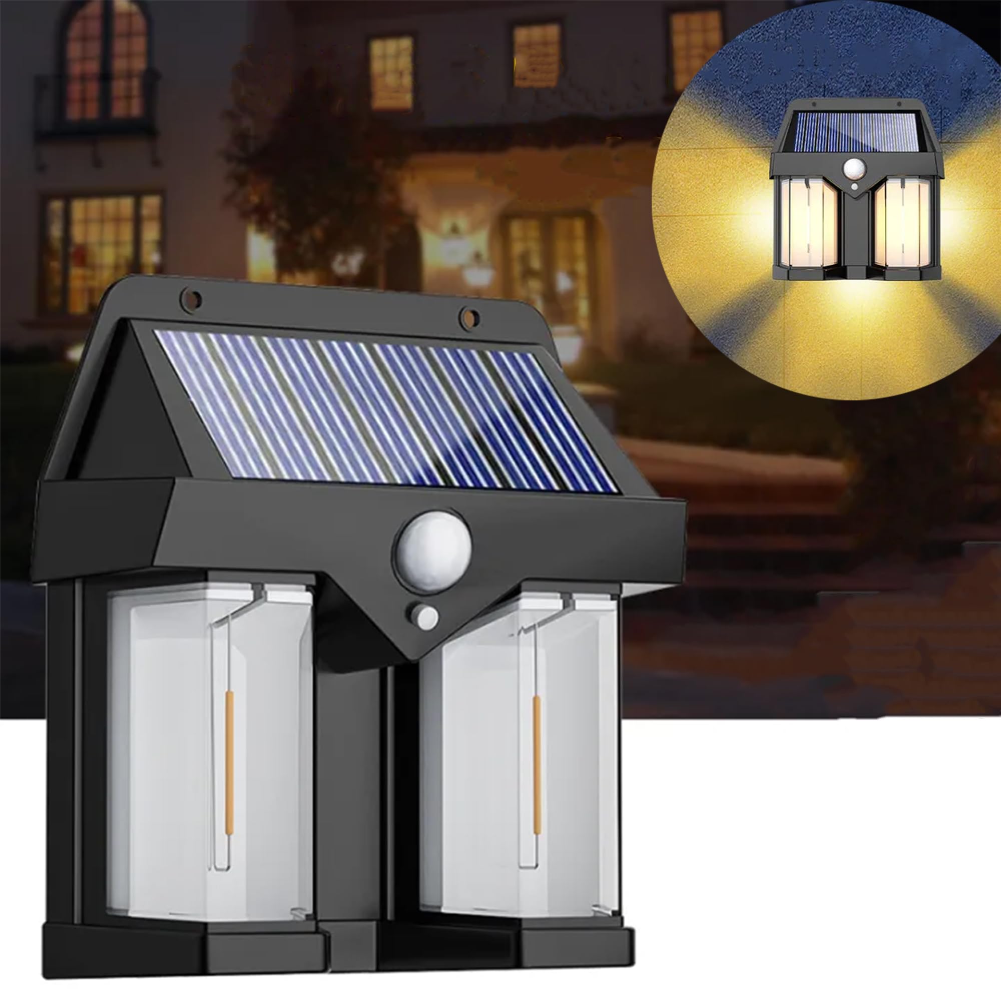 KLIFFOO Solar Lights Outdoor 2 Pcs, Motion Sensor Solar Powered Wall Light Lamp with 3 Lighting Modes - Waterproof Night Spotlight Solar Wall Sconce Light Exterior Porch Lights (Pack OF 2) (B0CPV51HJB) Amazon Price History, Amazon Price Tracker