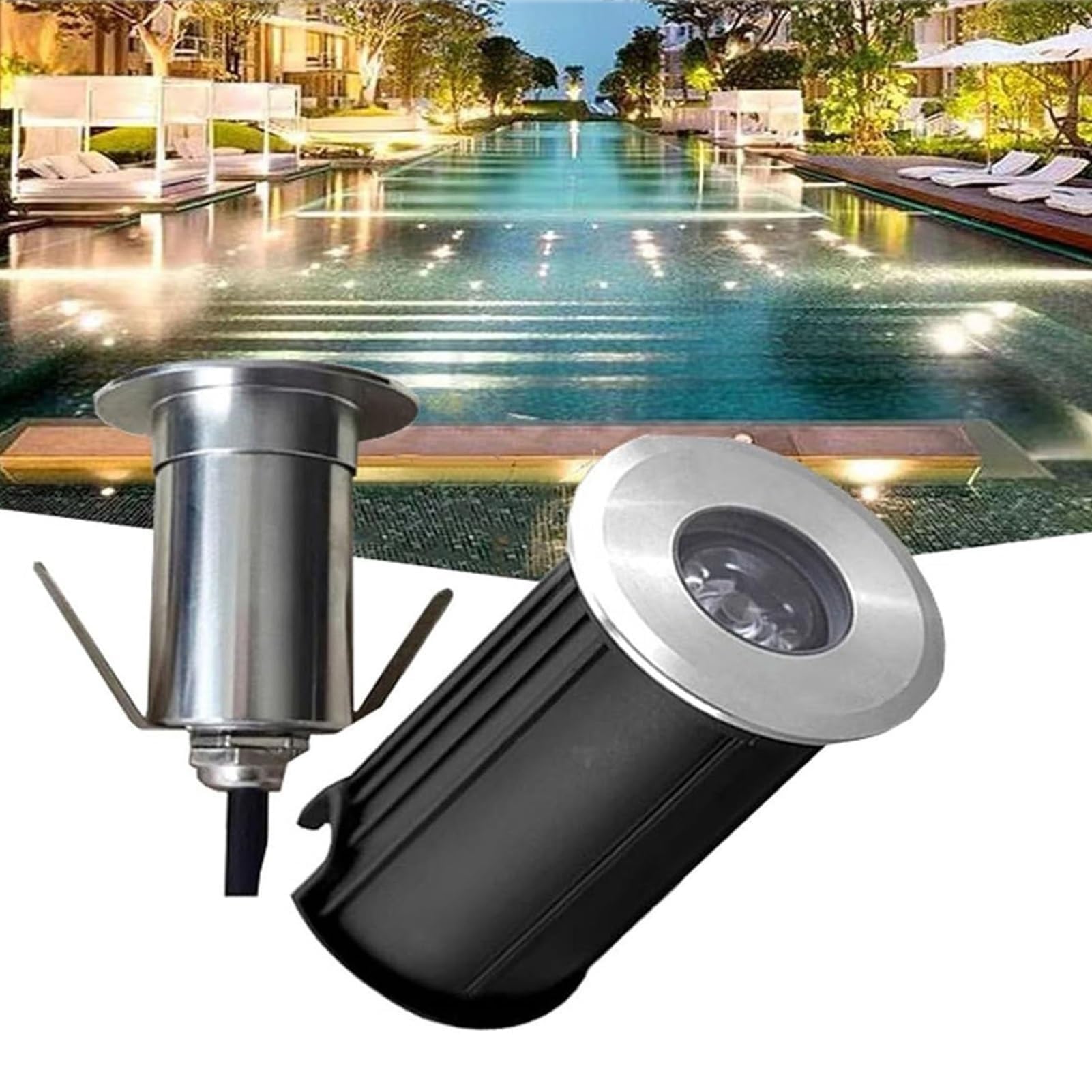 Reflektory, Miniaturowe lampy zewnętrzne do wbudowania, niskonapięciowe, AC 12 V(Yellow,1w 62mm)