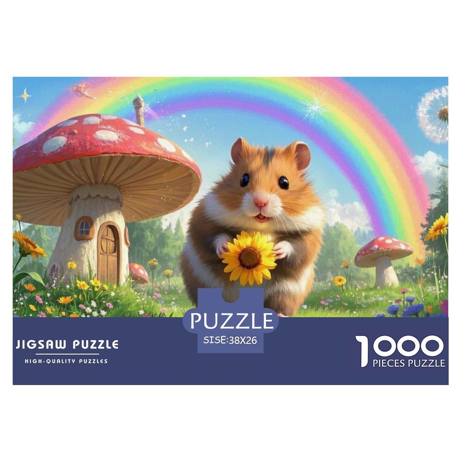 Puzzles Hamster 1000 Piece Challenge Game for Adults,Spring Flower Landscape Impossible Jigsaw Puzzles 1000 Pieces Educational Games for Adults Or Families 38x26cm/1000pcs