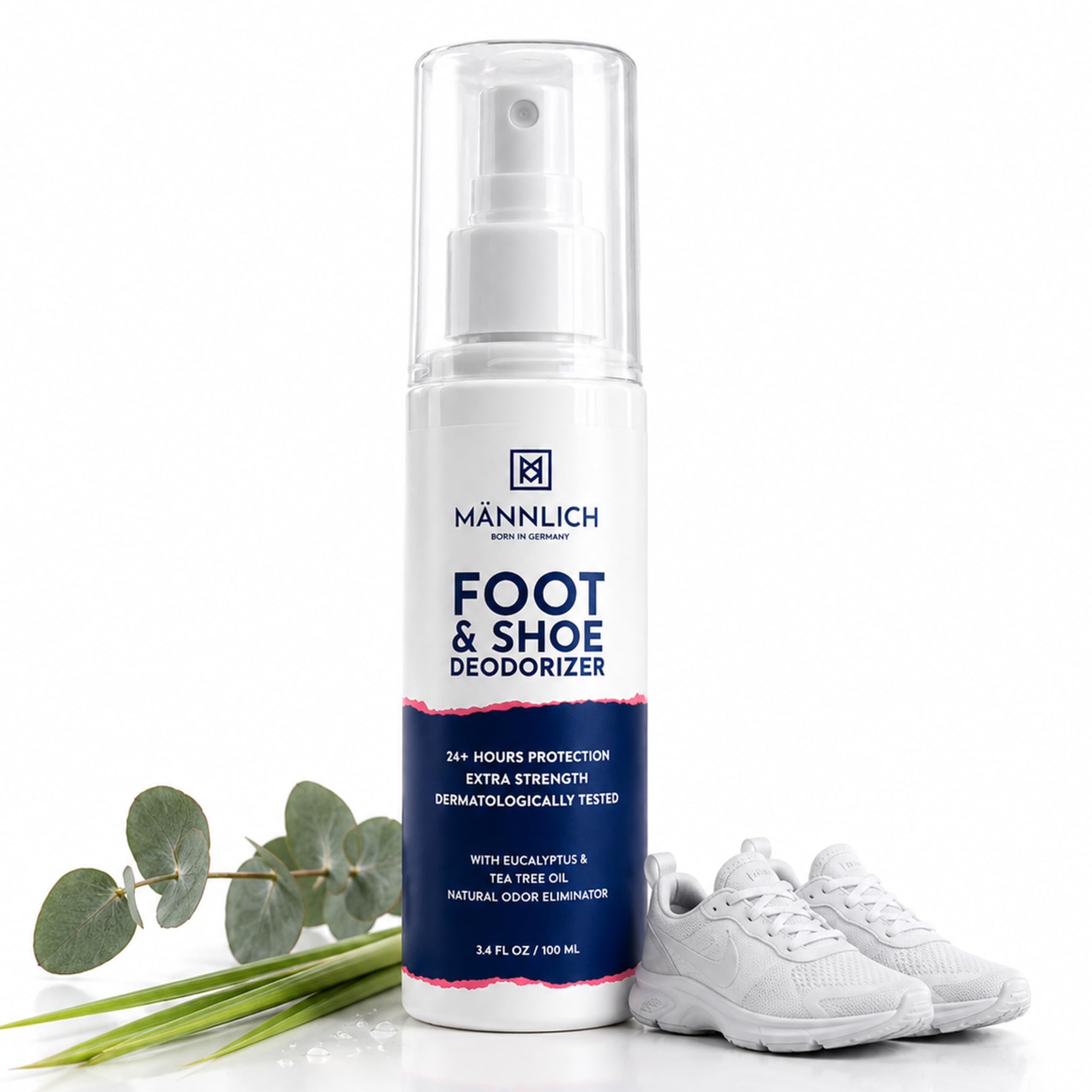 Mannlich Shoe & Foot Deodorizer Spray - Odor & Smell Remover for Shoes & Socks, 600+ Sprays in a Bottle, Skin Soothing, Non Irritating, Organic & Cruelty Free, Revitalizes Tired Feet - 100ml-image-2