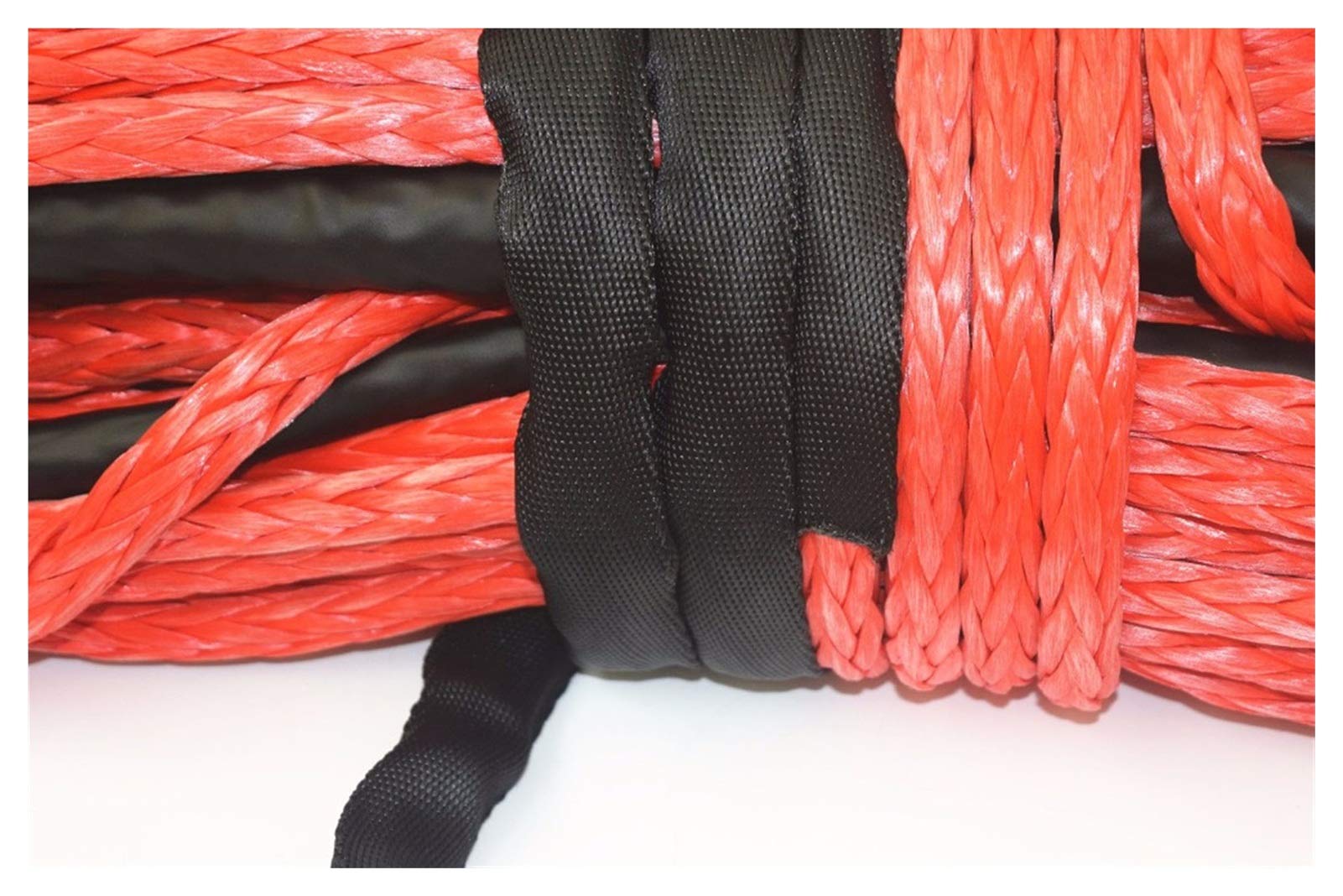 Syntetyczna lina wyciągarki, Red 14mm * 45M Lina syntetyczna, kabel Wciągarki ATV do wciągarki elektrycznej, liny plazmowe, linę drogową dla części samochodowych do pojazdów terenowych 4WD ATV UTV