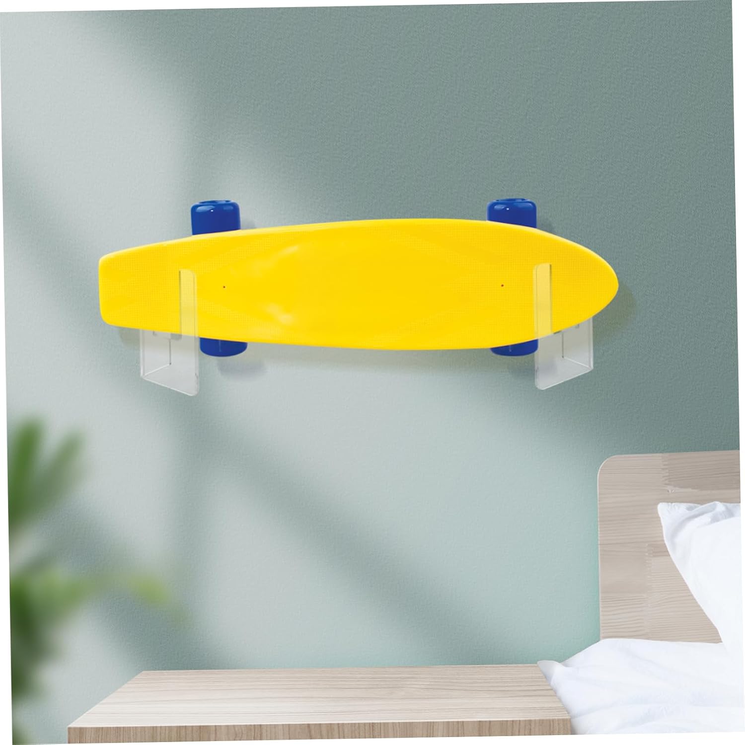 Kisangel 1pair Wall Mounted Skateboard Display Rack Horizontal Storage Organizer for Room Bedroom Strong Load Capacity Clear Visibility Hanger Bracket