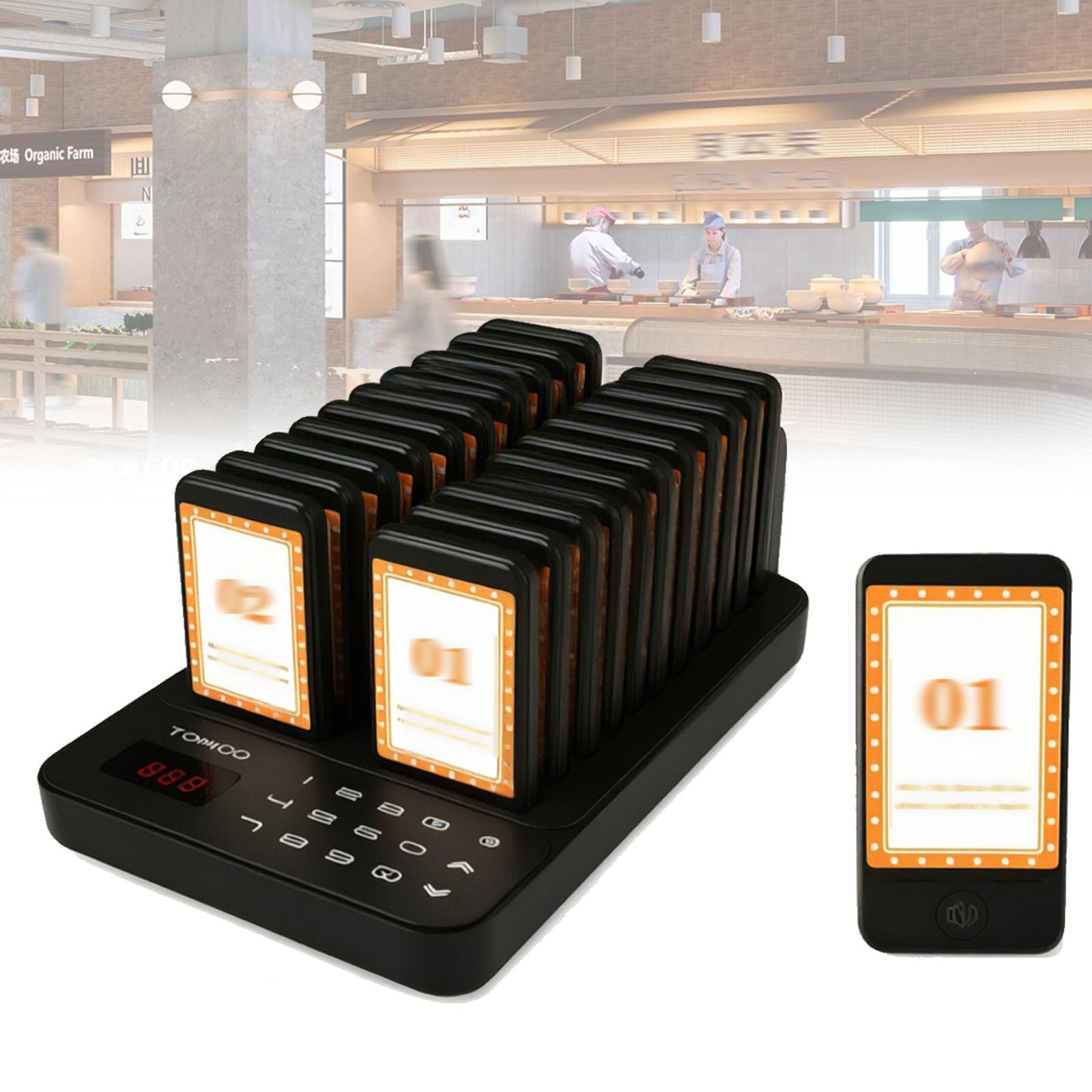 Restaurant-pagersystem, 20 Gästepager, Summer Zur Einhaltung des Mindestabstands, Für Effizientes Warteschlangenmanagement, Kundenservice-lösung Mit Großer Reichweite Für Restaurants, Kliniken
