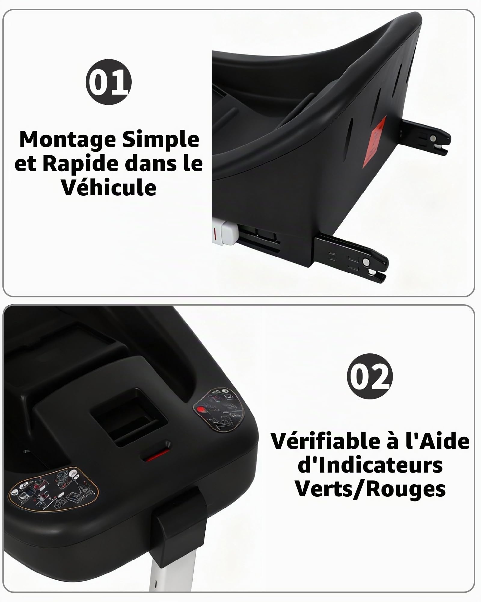 Siège Auto, Multifonction, de 0 à 13 kg, Groupe 0+, 40 à 85 cm, ISOFIX, base incluse, Système de Voyage, 3.3kg, noir