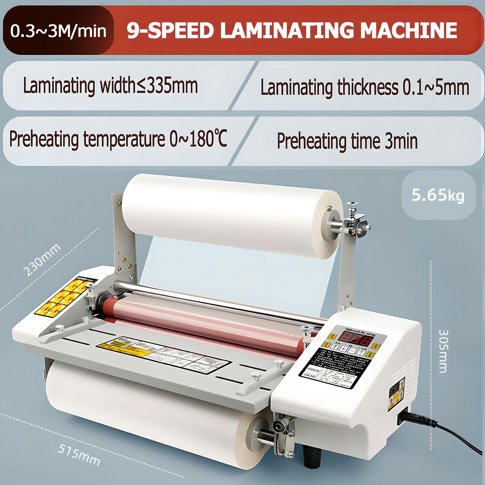 Laminatore A3 Completamente Automatico A Caldo E Freddo, Macchina Da Laminazione Commerciale Con Led, Fronte E Retro, Spessore Di Laminazione 0,1-5 Mm Per Ufficio E Casa B