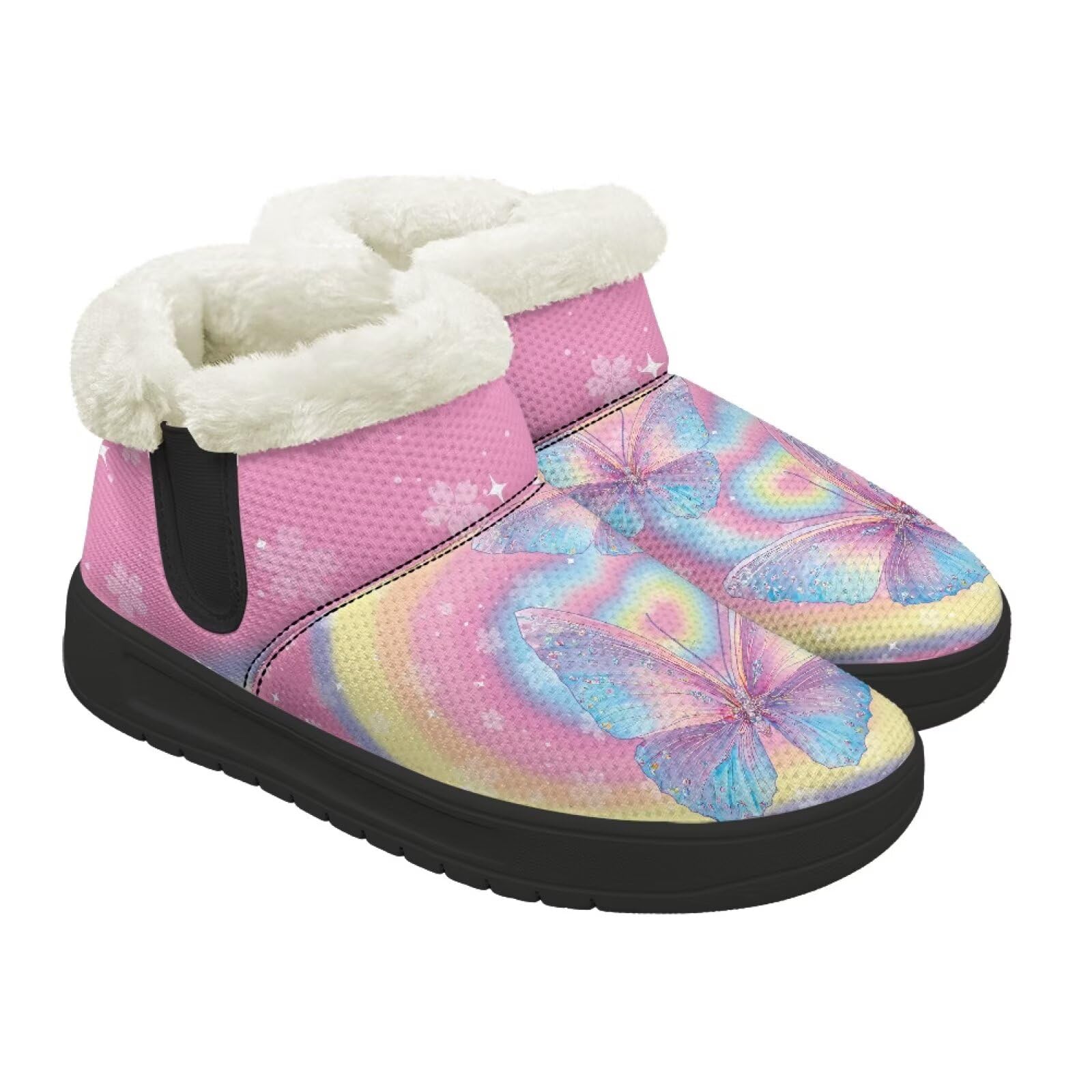 Snow Booties for Women Winter Insulated Shoe Warm Boot Loafer Flats Winter Platform Shoes Outdoor Sneakers 4 5-12