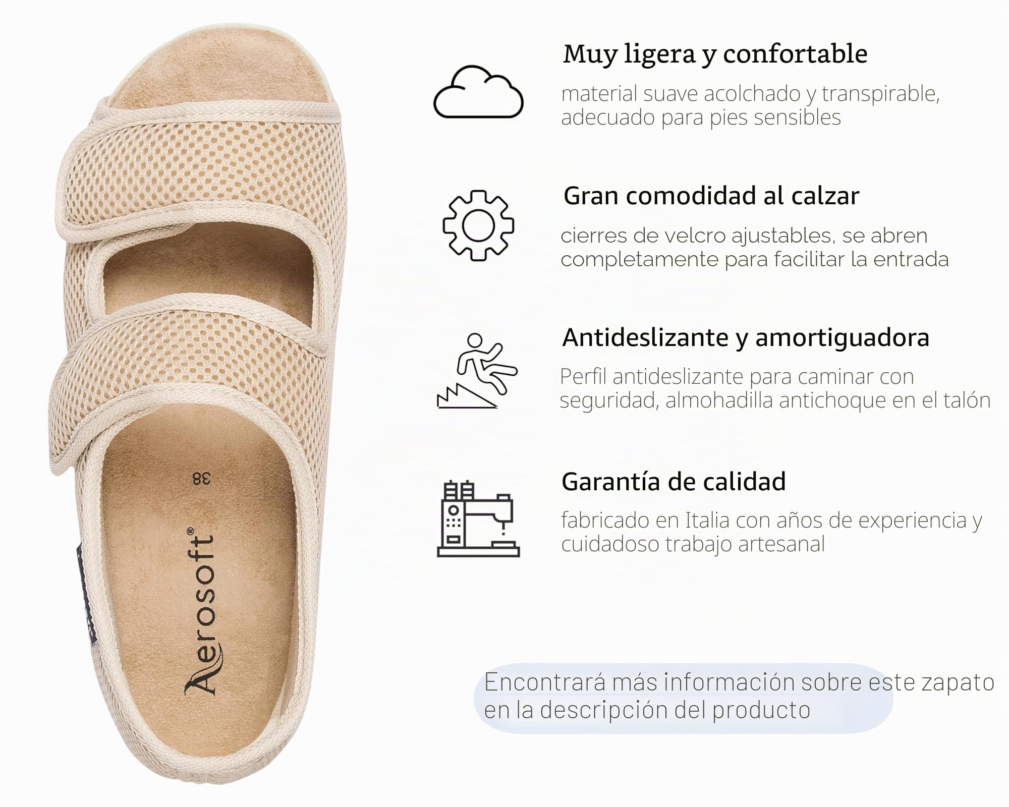 Aerosoft Sandalias de rehabilitación Stretch 06 personalizables para hombre y mujer