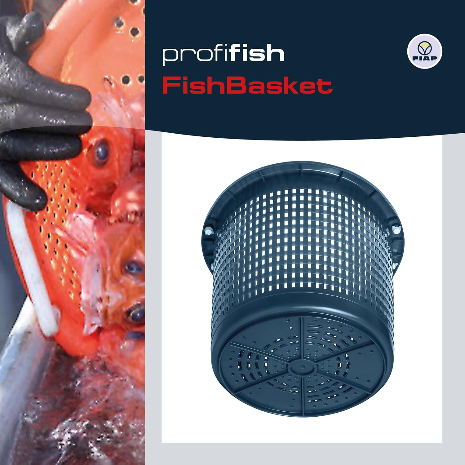 FIAP profifish FishBasket 60 - Fischkorb - Behälter - Fischwanne - lebensmittelecht - hohe Beständigkeit - Farbe orange - Material Kunststoff PE-LD - Volumen 60 Liter - Fischzucht - Teichwirtschaft