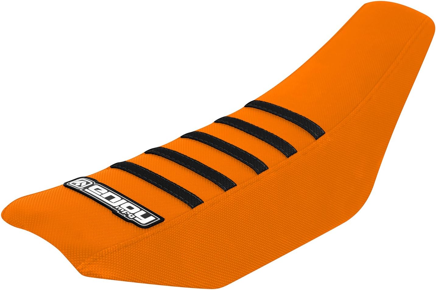Enjoy Mfg Seat Cover - Compatible Fit for 2002-2008 KTM SX65 SX 65 - All Black/Orange Ribs #81