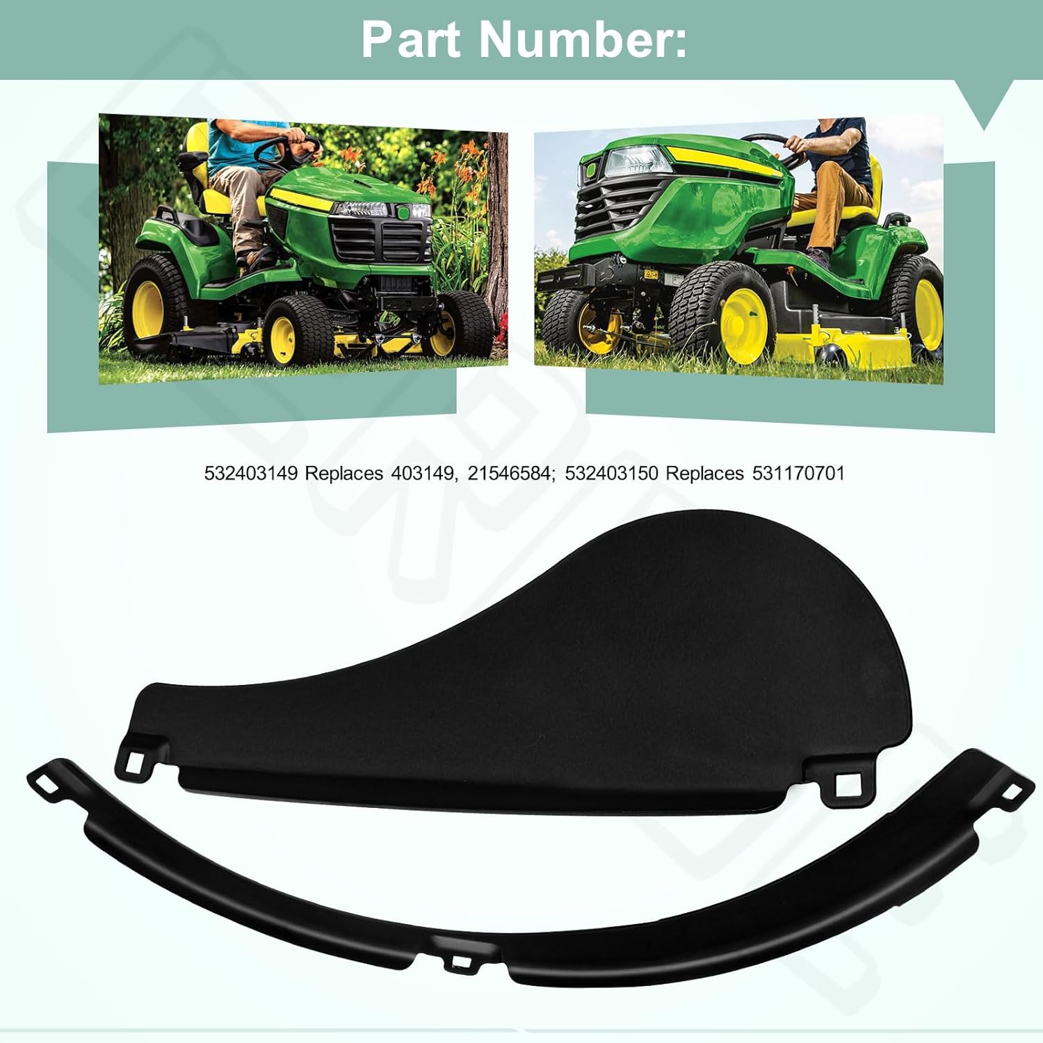 532403149 Center Deck Baffle & 532403150 Right Hand Baffle Compatible with Husqvarna 2146XLS, 2246LS, 2346XLS, EZ4220, LSZ4622 Lawn Mower, Replaces 403149, 21546584, 531170701