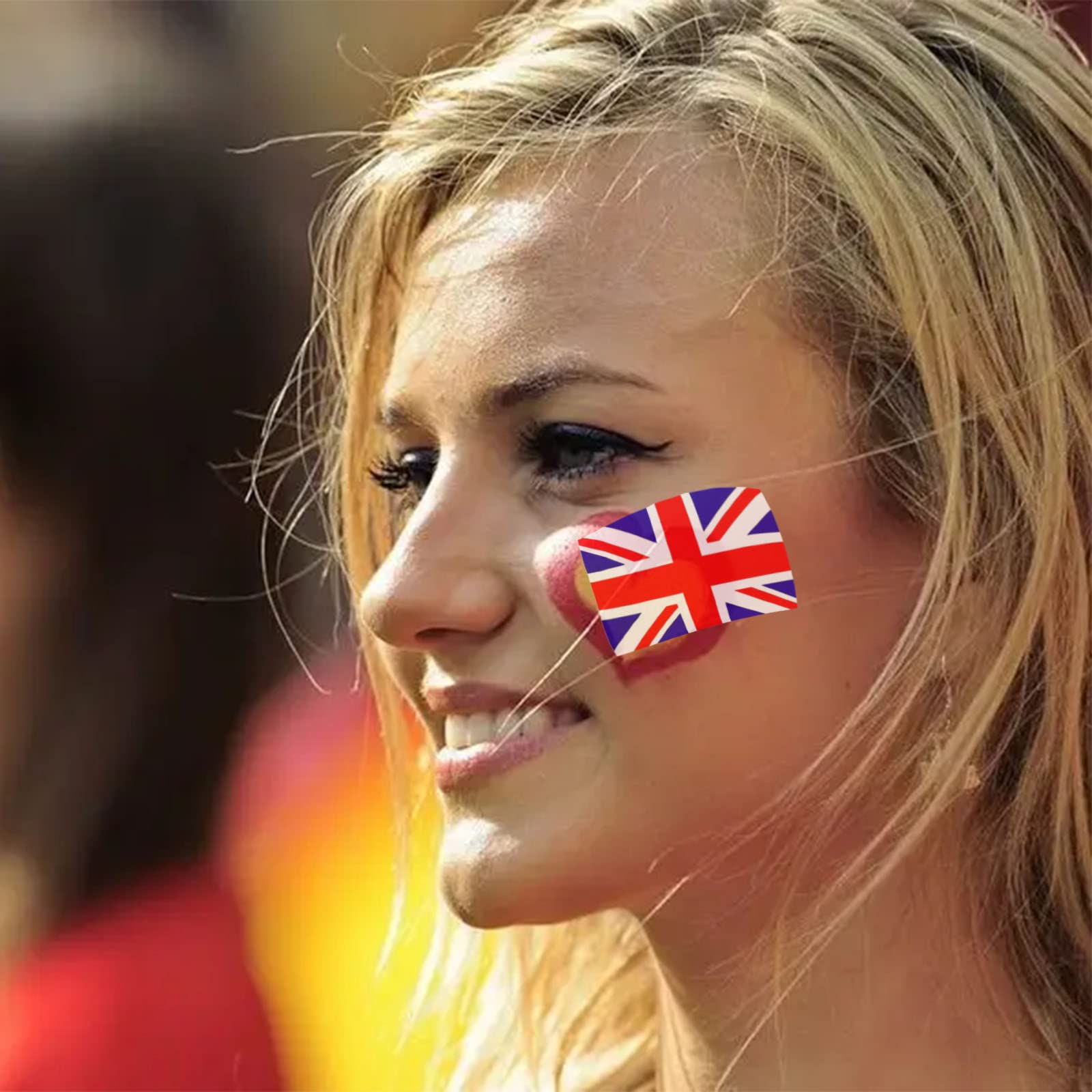 Temporary Face & Body Tattoo Sticker Flag Tattoos for trips pub World Cup Transfer Stickers for St George's Day Football Fan Kids Party Decorations - 5 Pack/20 Tattoos (Great Britain National Flag) - Image 4