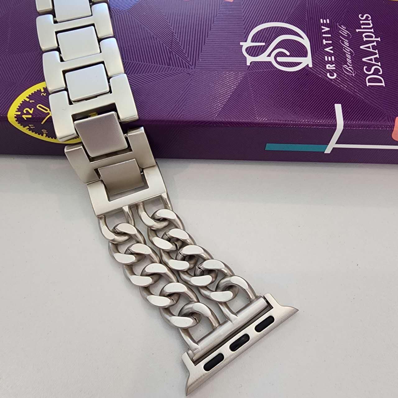 Gold Metal Bands Compatible With Apple Watch Band 38mm 40mm 41mm 42mm 44mm 45mm 46mm 49mm Stylish Chain Bracelet for iWatch Series 11 10 9 8 7 6 5 4 SE/Ultra 3 2 1
