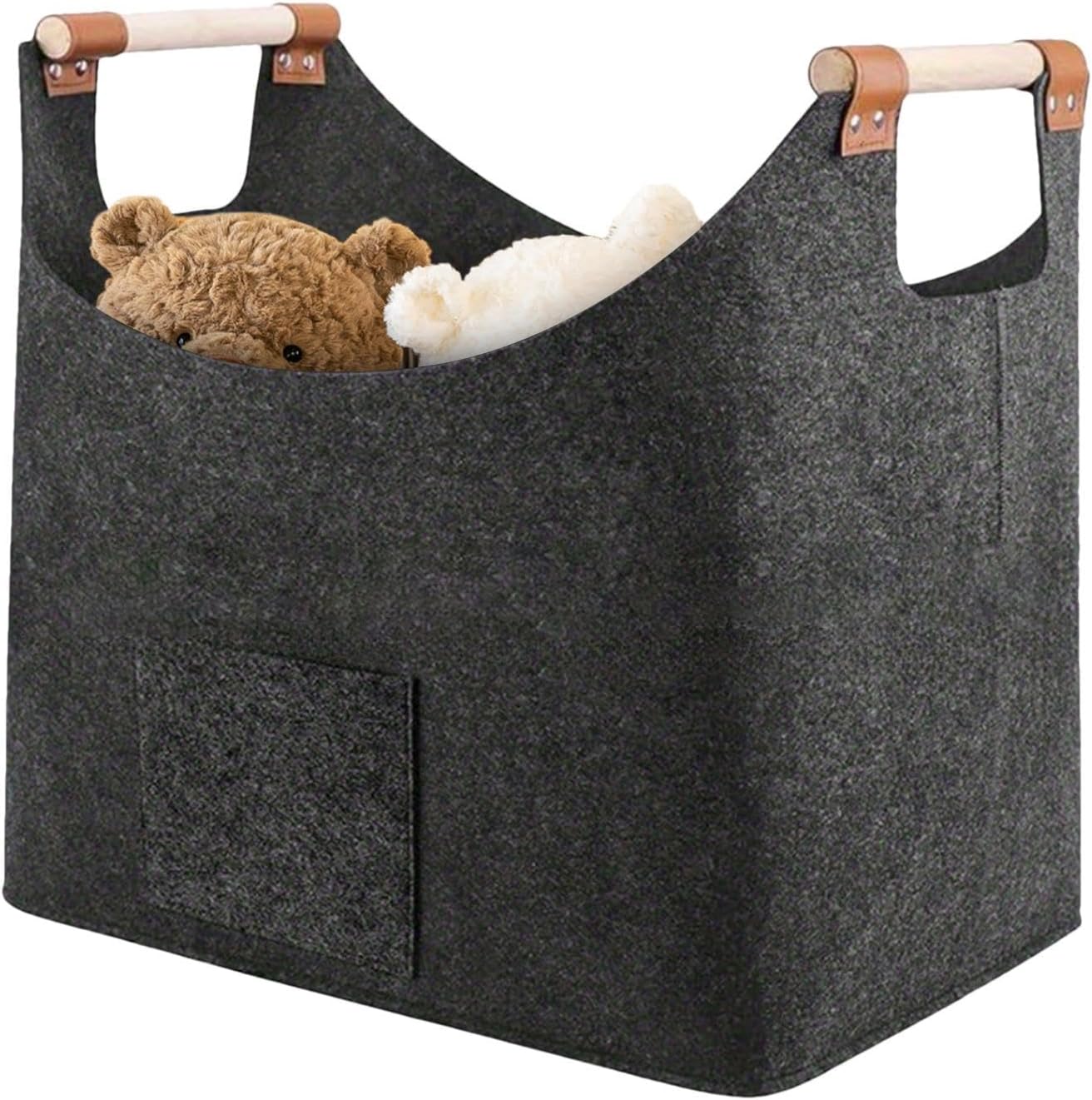 Woven Firewood Basket Portable Multifunctional Reusable Log Bag | Fireplace Log Carrier Holders for Home Indoor Winter Fireplace Hearth Firelit Cabin Chalet Rustic Farmhouse Wood Storage
