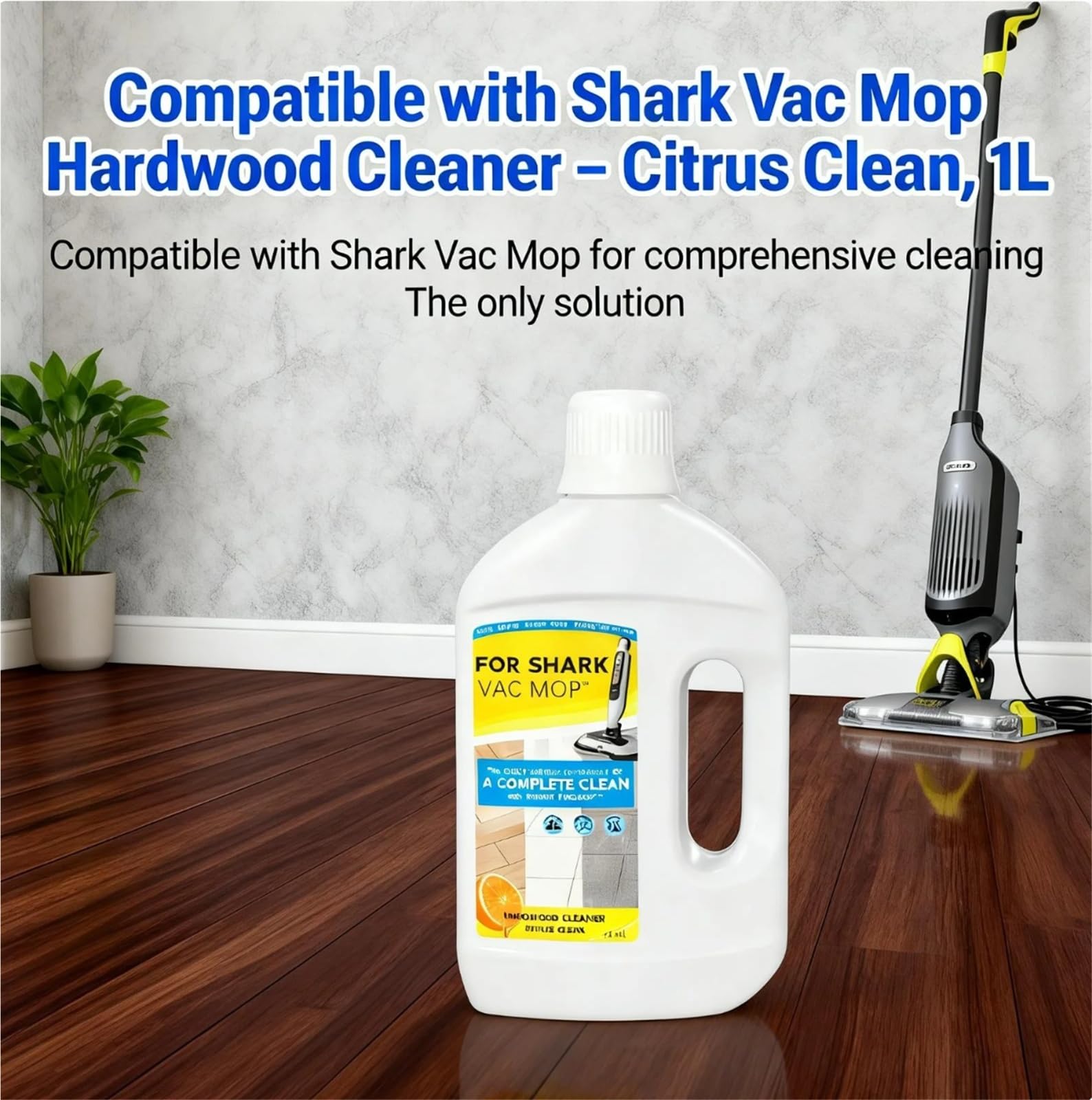 Solución limpiadora de pisos 1000 ml, compatible con Shark Vacmop