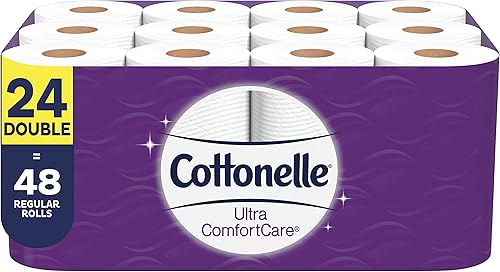 Cottonelle Ultra ComfortCare - Papel higiénico suave, 24 rollos dobles, papel higiénico para baño