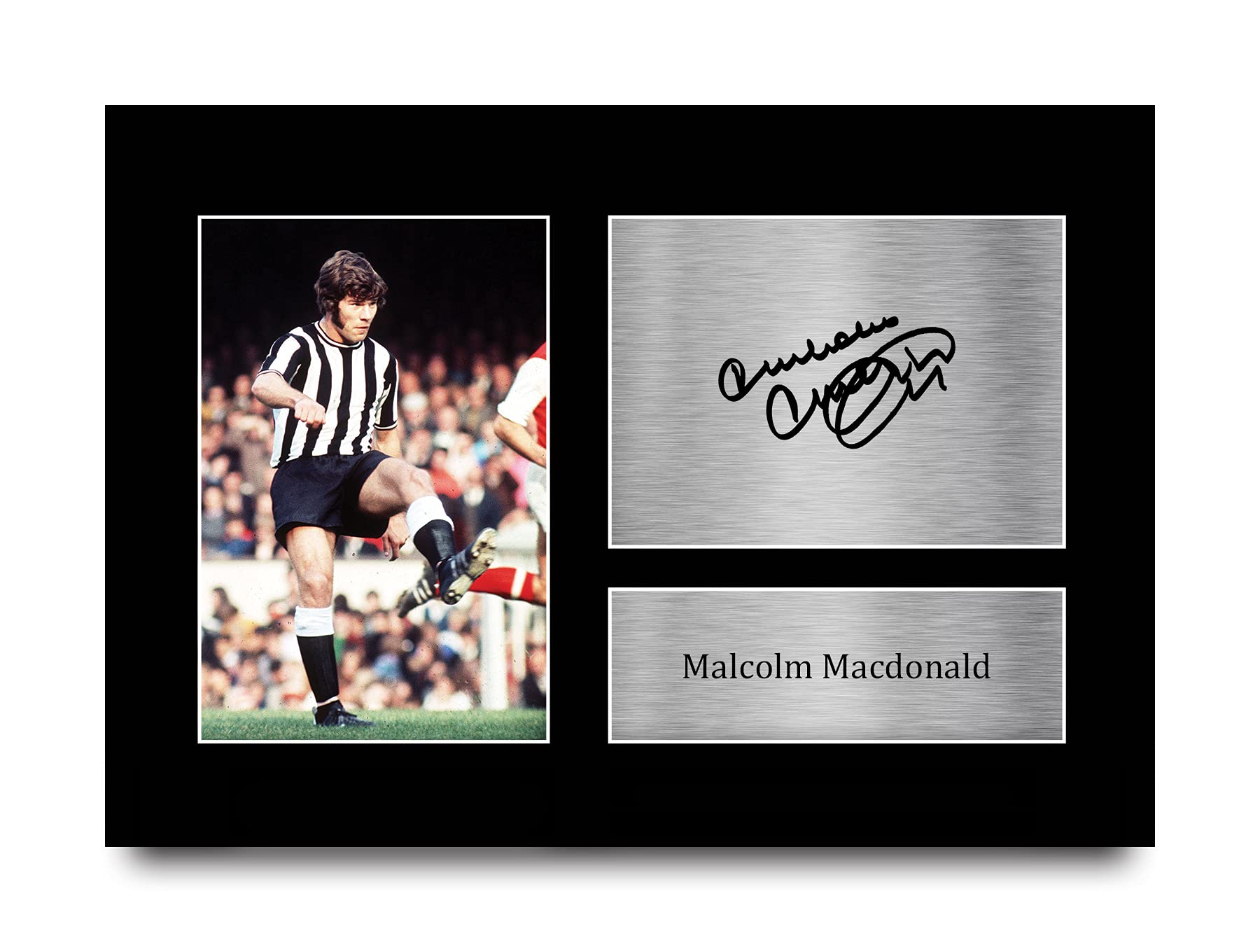HWC Trading A4 Malcolm Macdonald Magpies Gifts Printed Signed Autograph Picture for Football Fans and Supporters