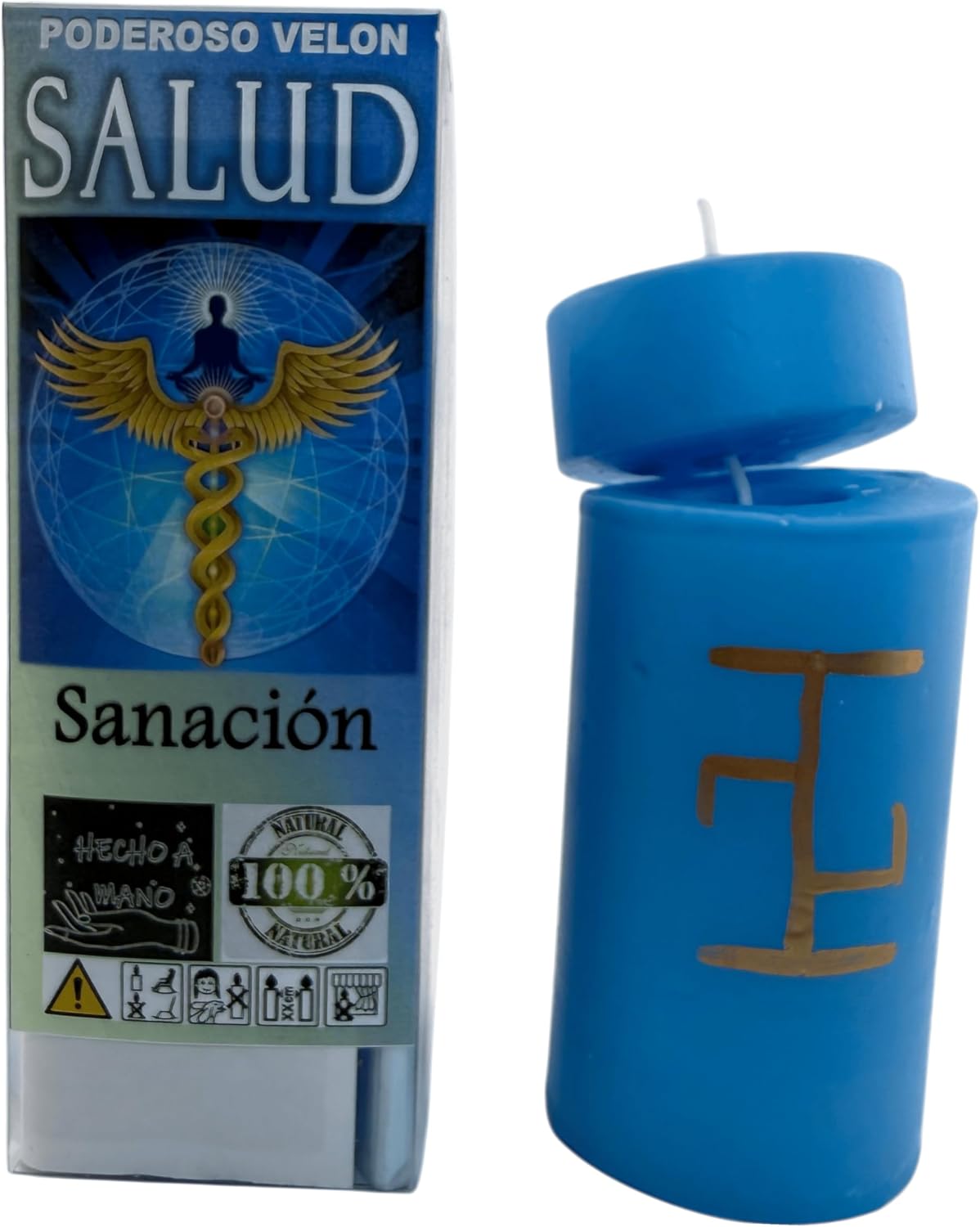 HOSTENATURA | Powerful Esoteric Candle Health Loading 14x6cm | Healing Ritual and Energy Balance | Artisan Candle with Herbs and Natural Oils | Harmonizes Body, Mind and Spirit