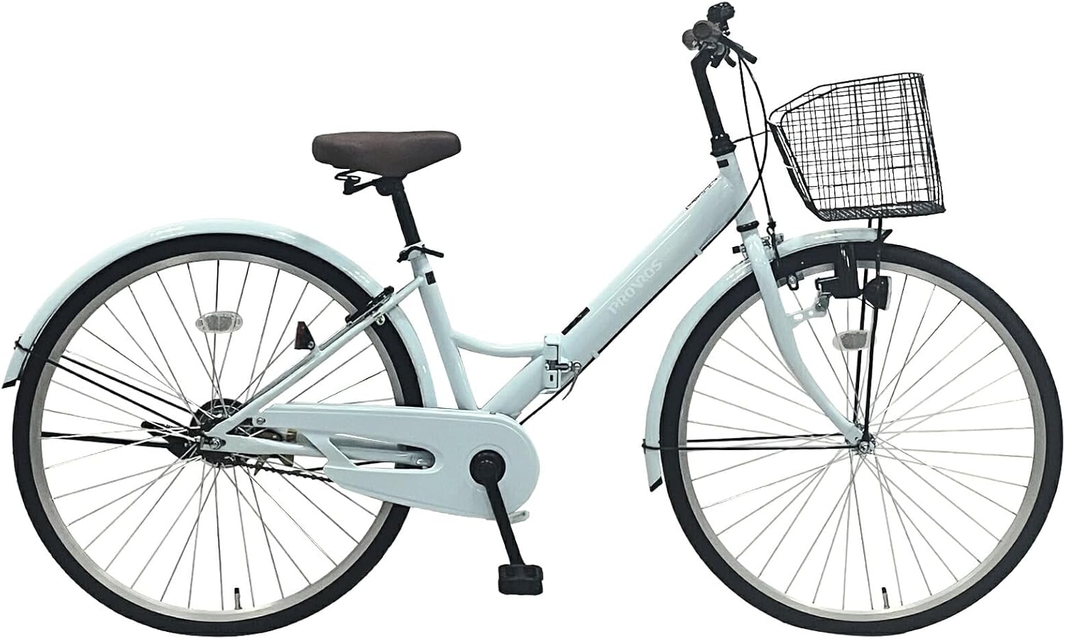 PROVROS(プロブロス) シティサイクル 折りたたみ自転車 26インチ シングルギア ママチャリ カゴ 鍵 LEDライト付き 本体 持ち運び ジュニア 子供 【メーカー保証1年】P-261