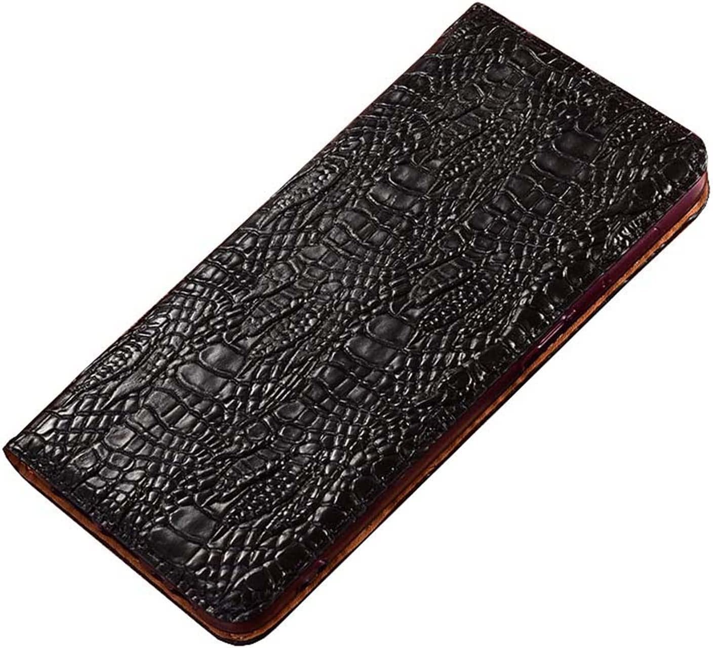 Coque portefeuille iPhone 14 crocodile noir anti-choc avec porte-carte - 8