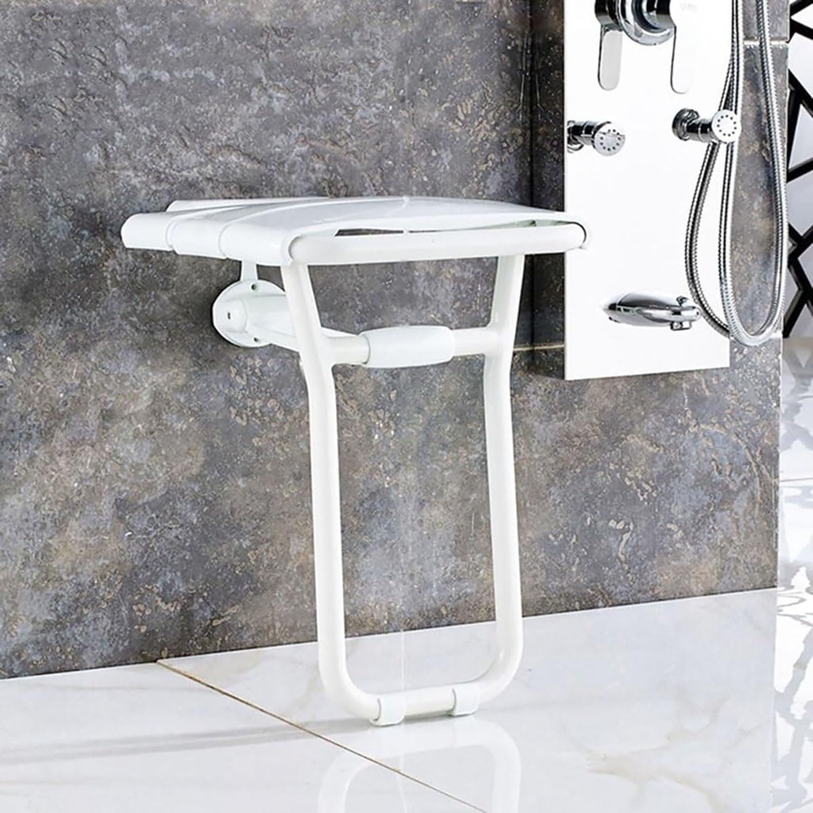 Silla Abatible Ducha Montado en la Pared Taburete de Baño para Personas Mujeres Embarazadas, Mayores o Lesionadas Sillas para Ducharse Banqueta Ducha