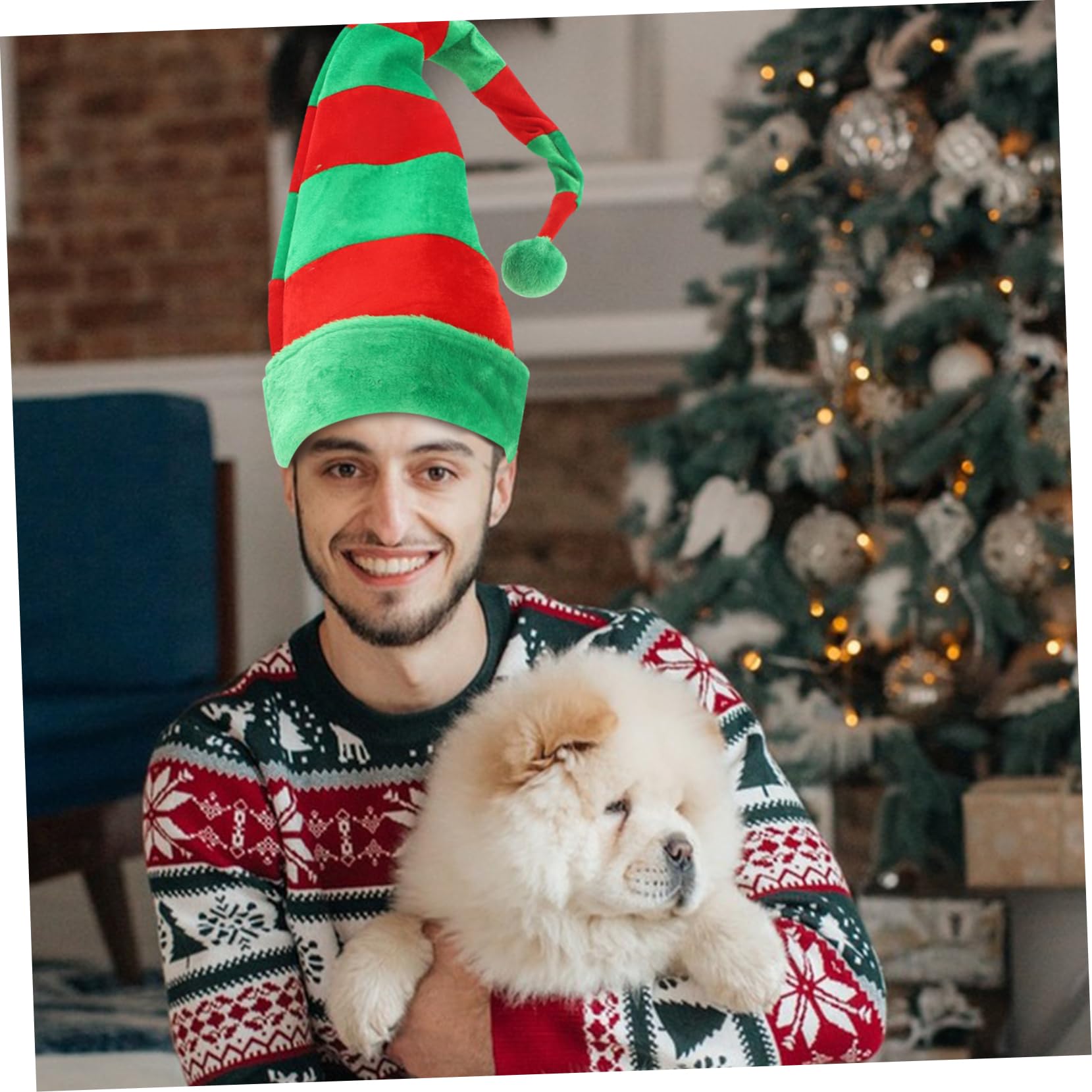Gadpiparty 3 Pz Cappello Da Elfo Rosso e Verde Lunghi Cappelli Di Babbo Natale Cappelli Di Babbo Natale Per Adulti Novità Divertenti Cappello Da Festa Modellazione