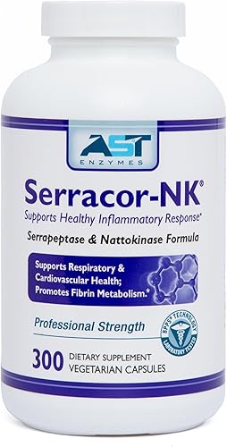 Serracor-NK - 300 cápsulas vegetarianas - Soporte circulatorio y respiratorio - Fórmula de enzimas sistémicas naturales premium - Contiene