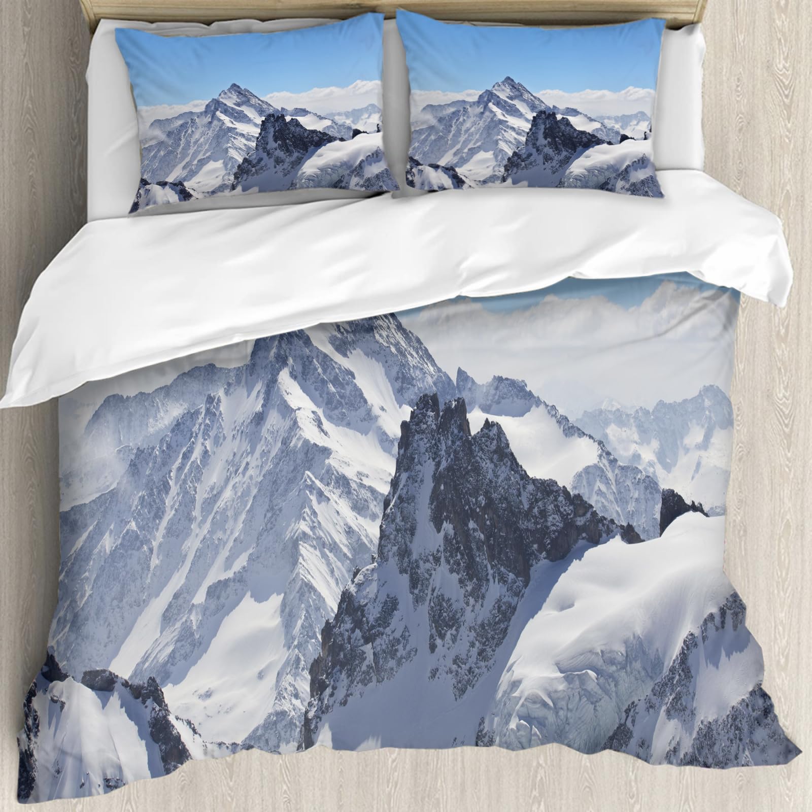 Housse de couette Cervin 200x228cm en literie haut de gamme avec taie d'oreiller