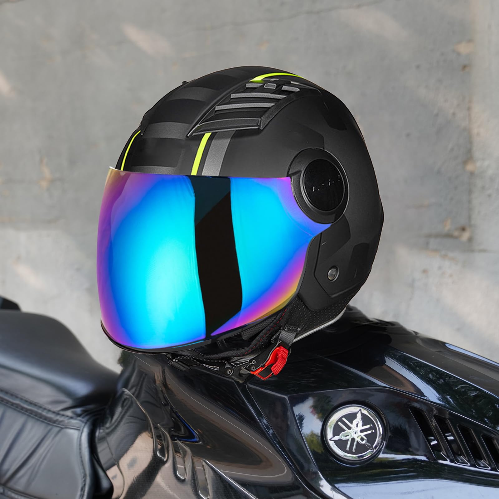 VCOROS Visera Casco para OF562 Airflow,Visera para Casco Integral de Motocicleta,Lente de Casco de Protección contra el Viento para Moto (Arco iris)