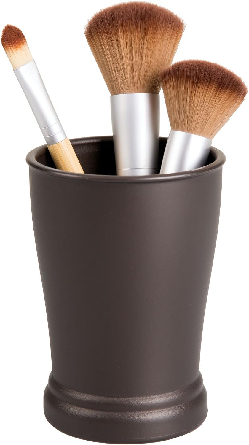 iDesign Tumbler Cup for Bathroom Organization, The Kent Collection, 3" x 3" x 4.25", Bronze