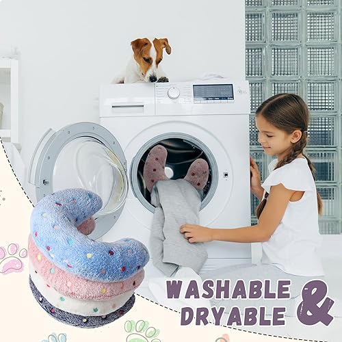 Miniatura 5 de Sweetude 4 almohadas para gatos, cachorros, almohada suave para gatos, almohada mullida para mascotas, juguete calmante para mascotas, medio dona,