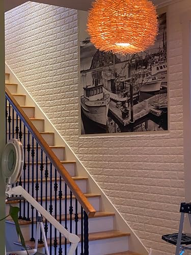 Miniatura 2 de 10 calcomanías de pared de ladrillo 3D, 59 pies cuadrados de espuma de polietileno, papel tapiz autoadhesivo extraíble e impermeable, azulejos de