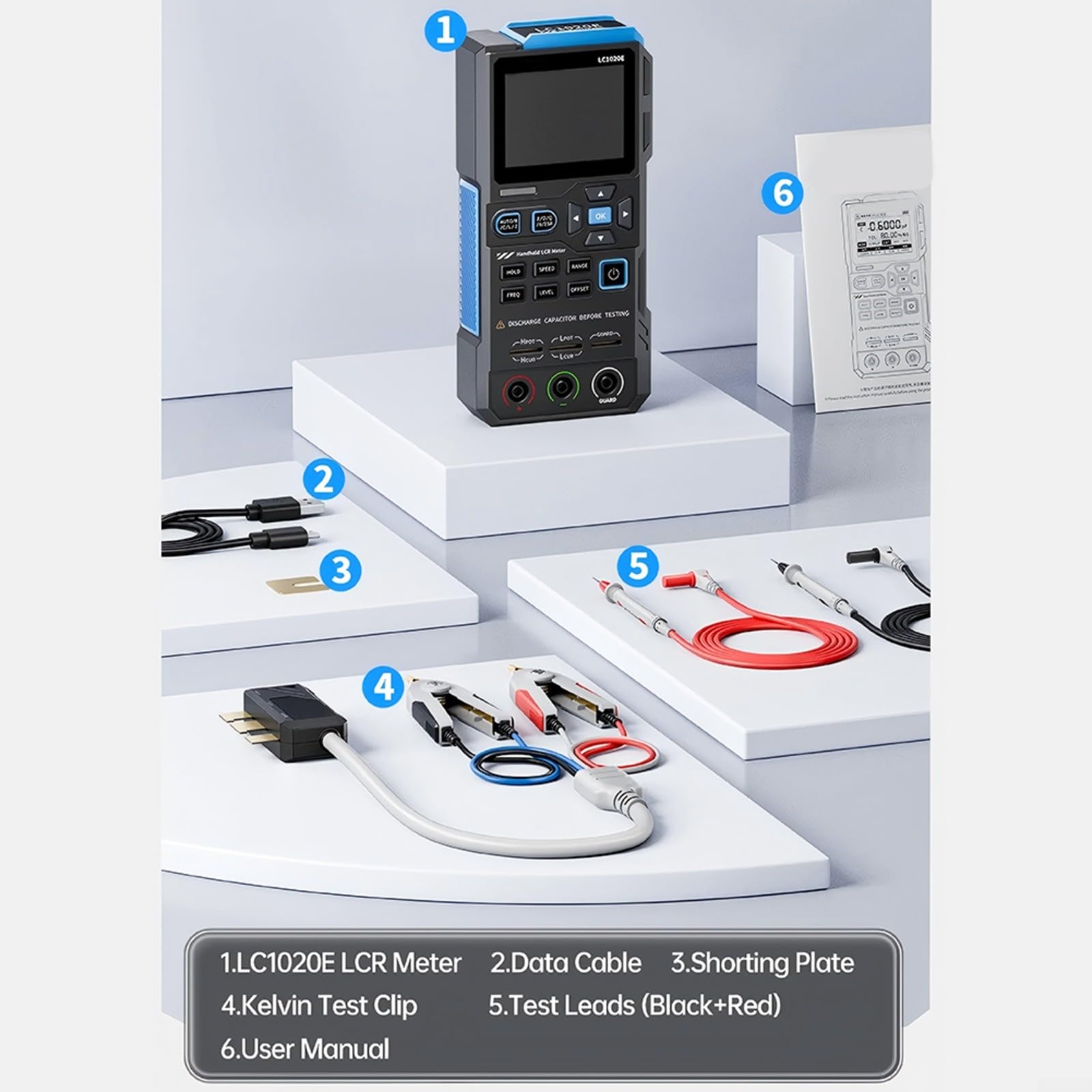LC1020E Digitaler LCR ESR Tester 0,3% Handmessgerät mit 2,8 Zoll TFT Bildschirm für Induktivitätskapazität Widerstandsmessung im Laborproduktionsbereich (LC1020E in Englisch)