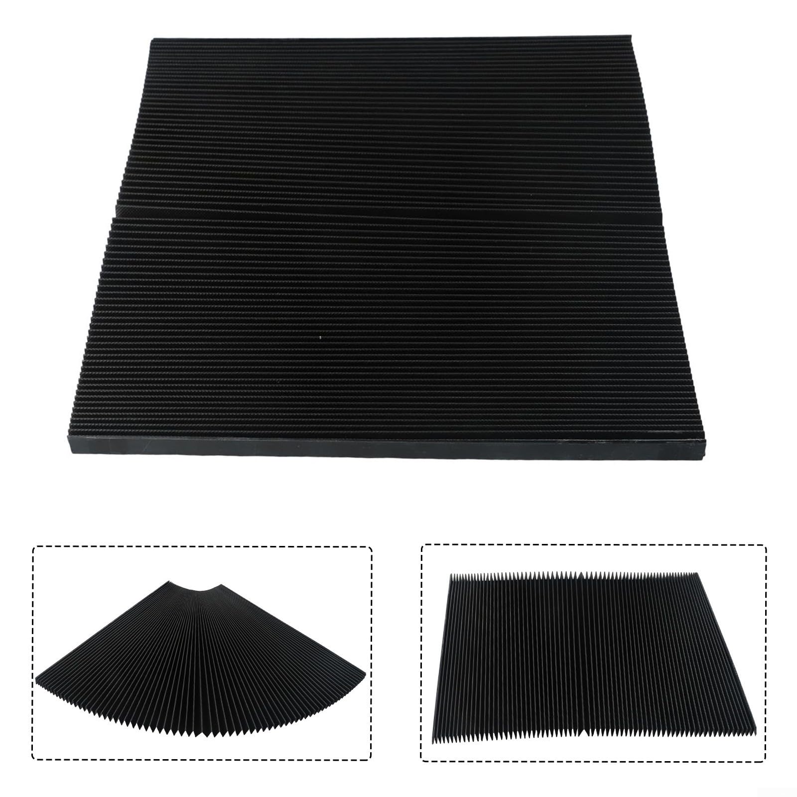 ZYWUOY Soufflet accordéon pour fraiseuse, protection étanche à la poussière, noir (245 mm)