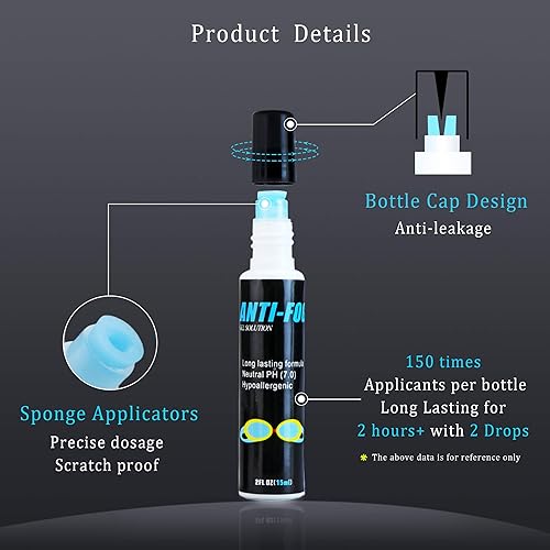 LifeArt Spray antivaho para gafas de natación, máscaras de esquí, máscaras de esnórquel y buceo, evita el empañamiento, antiestático, sin rayas, sin