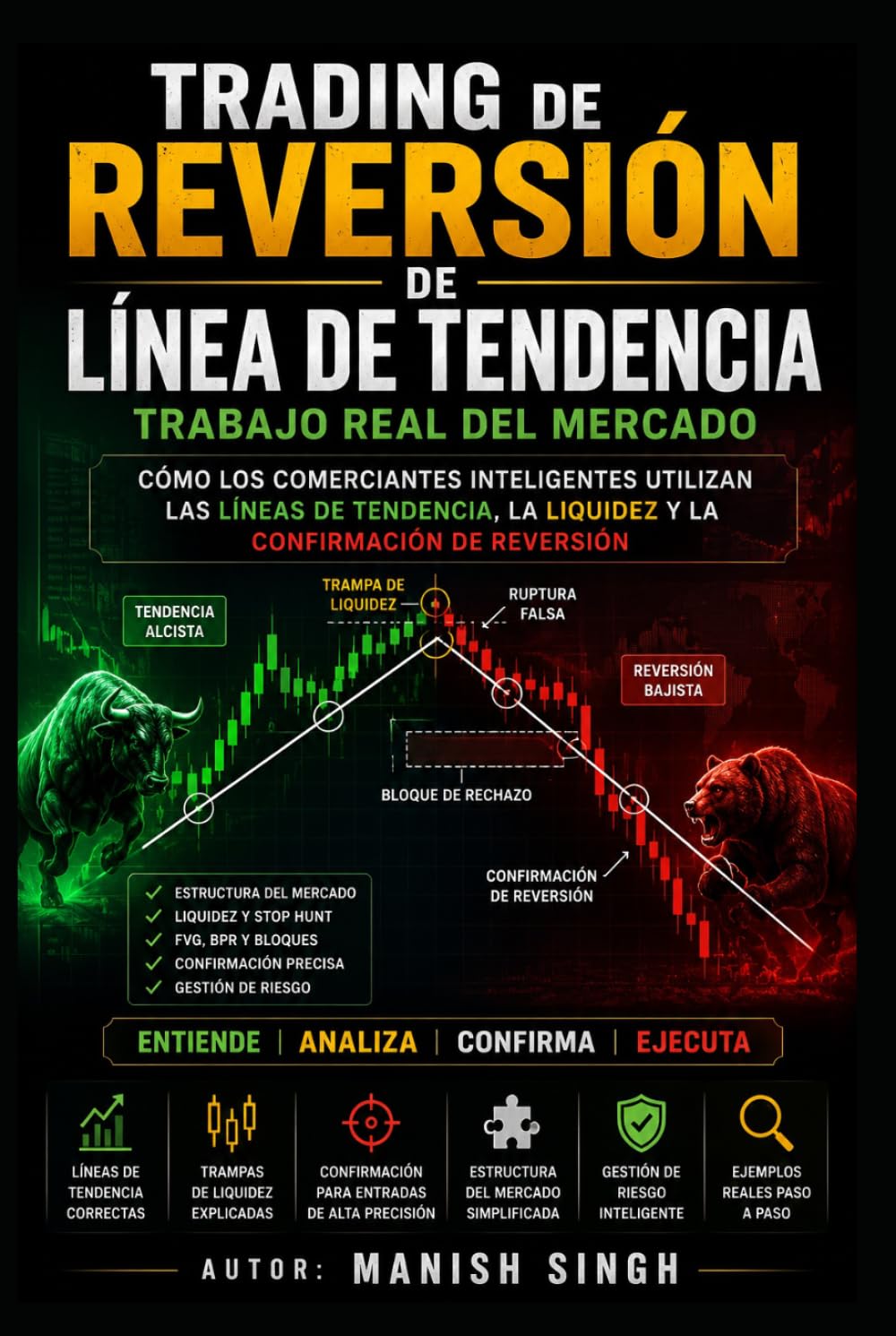 Trading de reversión de línea de tendencia: trabajo real del mercado: Cómo los comerciantes inteligentes utilizan las líneas de tendencia, la liquidez ... reversión (Serie Profesional de Trading ICT)
