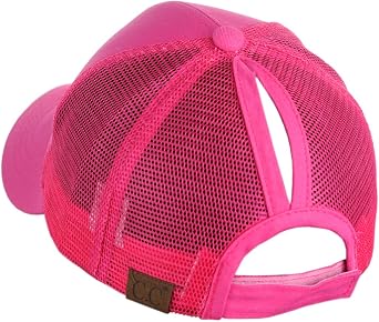 C.C Ponycap Messy High Bun Ponytail Adjustable Mesh Trucker Baseball Cap Hat