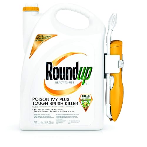 Roundup Hiedra venenosa lista para usar más cepillo resistente para malezas, hierba, tocones y vides, varita cómoda, 1.33 galones.