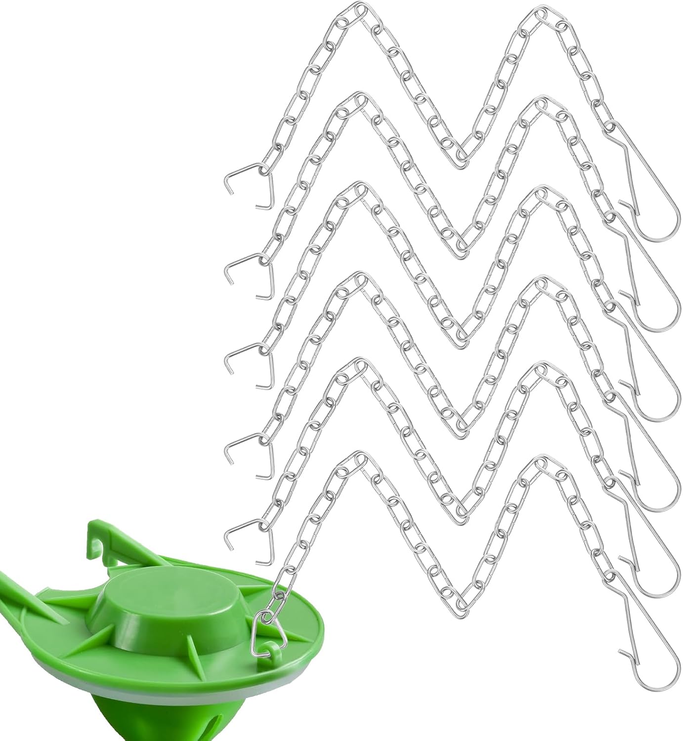 6 Pcs Toilet Flapper Chain, Toilet Bowl Chain Replacement Stainless Steel Toilets Handle Chains, Toilets Hook Adjustable Length 9.45'' Adjustable Length Fits Most Flappers