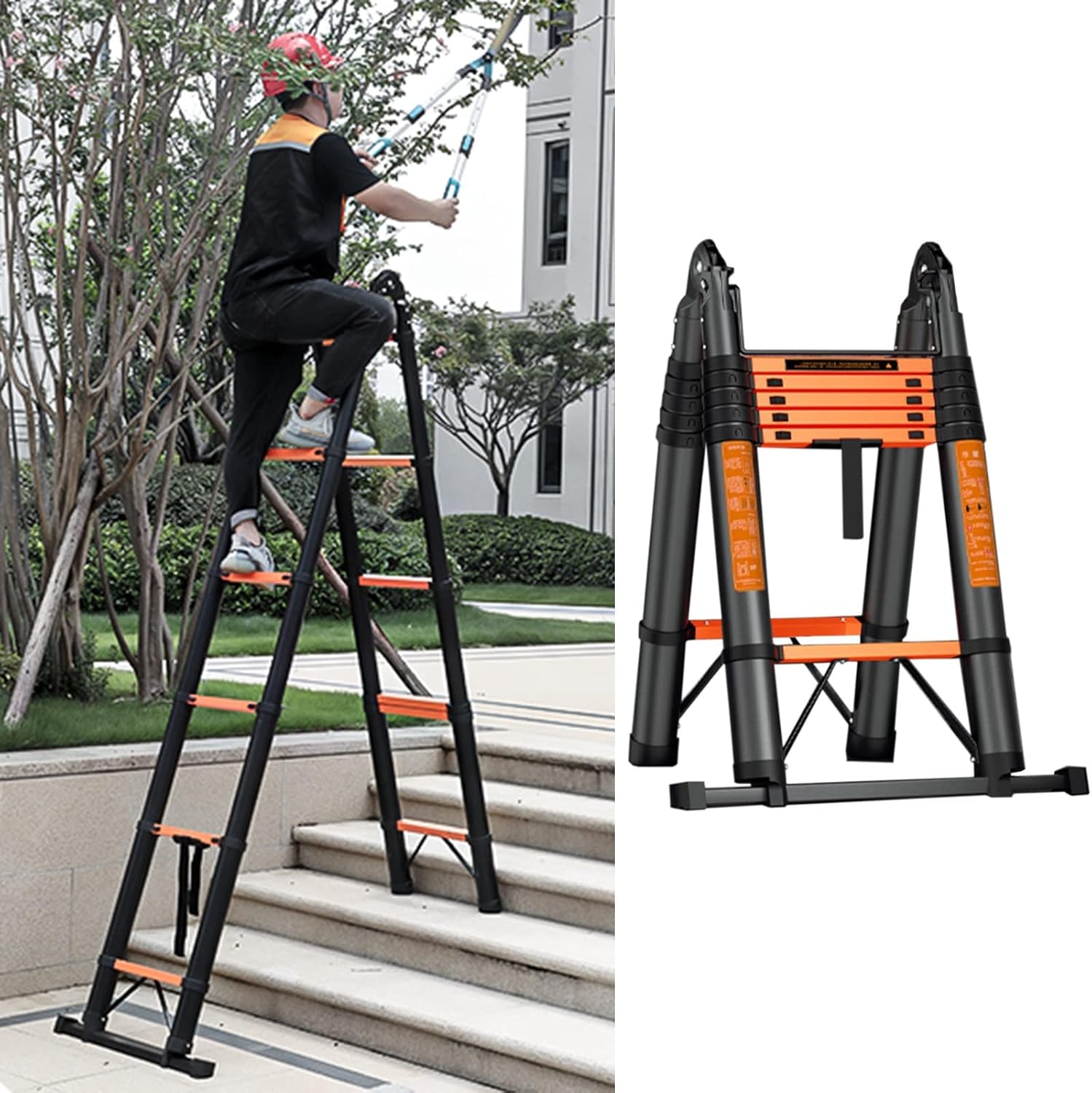 ZAQYCM Extendable Ladder for Stairs/Outdoor Working, Multi