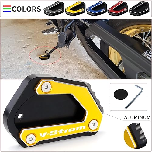 Miniatura 6 de Para V-Strom 650 650XT DL650 2004-2022 Extensión de aluminio CNC de motocicleta para soporte lateral almohadilla placa de soporte vstrom 650 xt