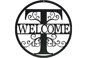 Personalized Family Name Sign, Metal Initial Welcome Sign Metal Monogrammed Sign Metal...
