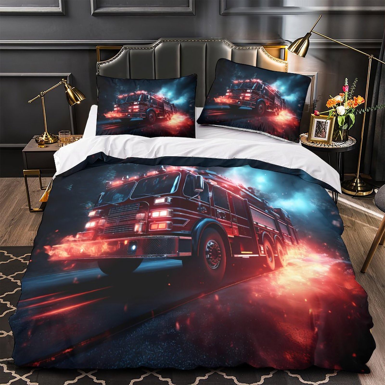 Parure de lit pompier 3D pour transformer la chambre d'un adulte passionné