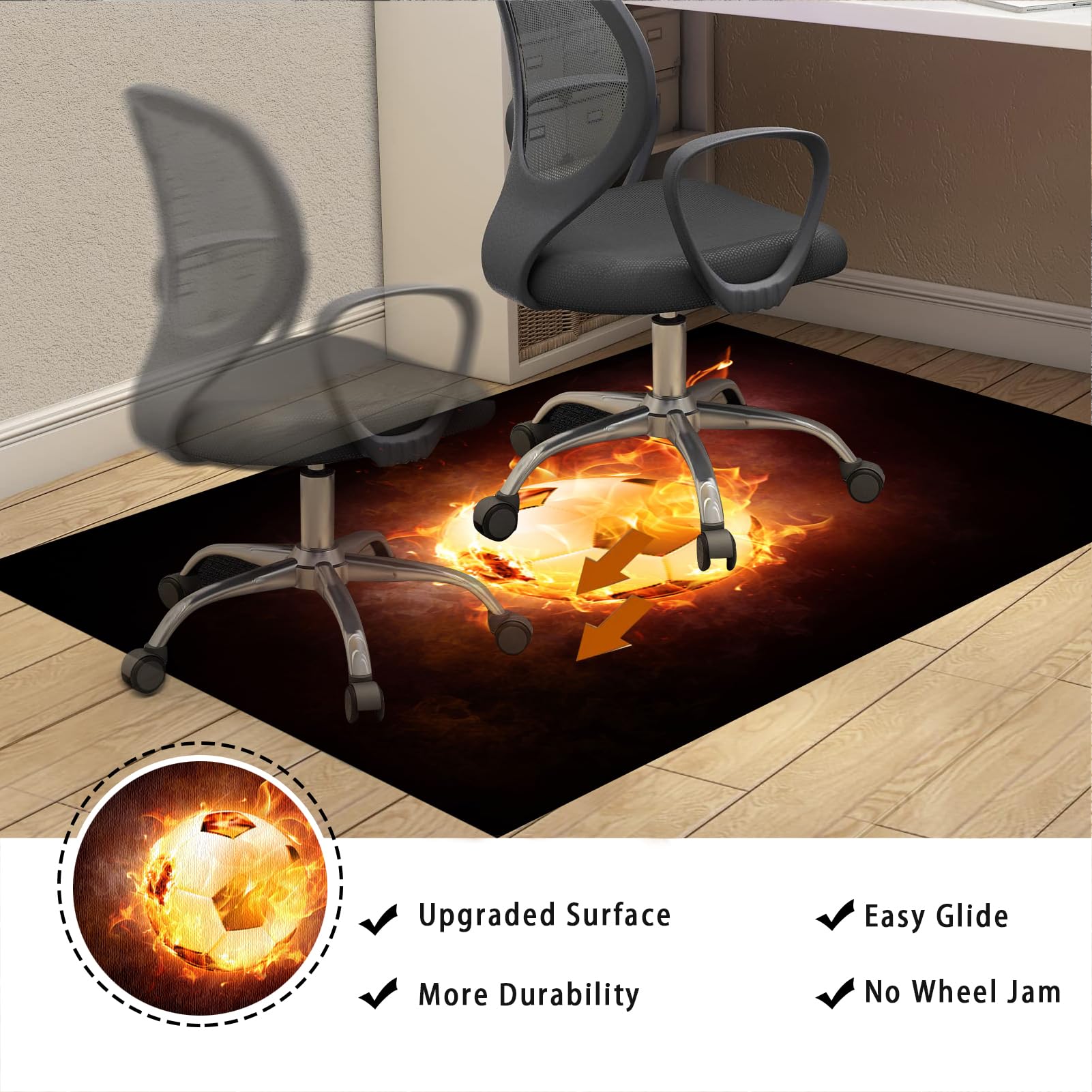 Alfombra Silla Oficina, Alfombra Gaming Suelo, Protector de Suelo para Silla de Oficina, Alfombra Silla Ruedas Gaming Oficina, Alfombrilla para Silla de Gaming 160 x 180 cm