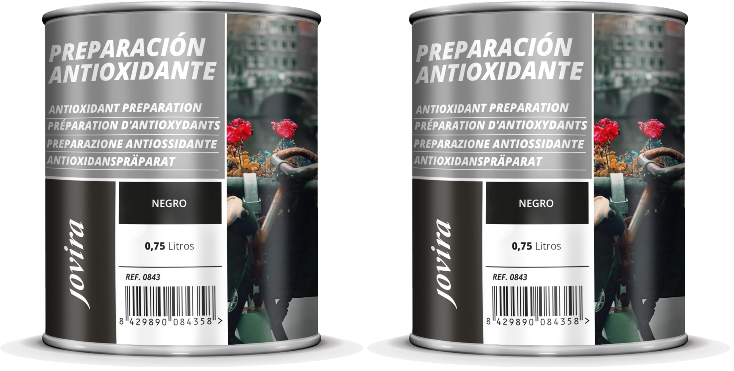Apprêt antirouille métal JOVIRA PINTURAS noir 750 ml protection totale lot de 2