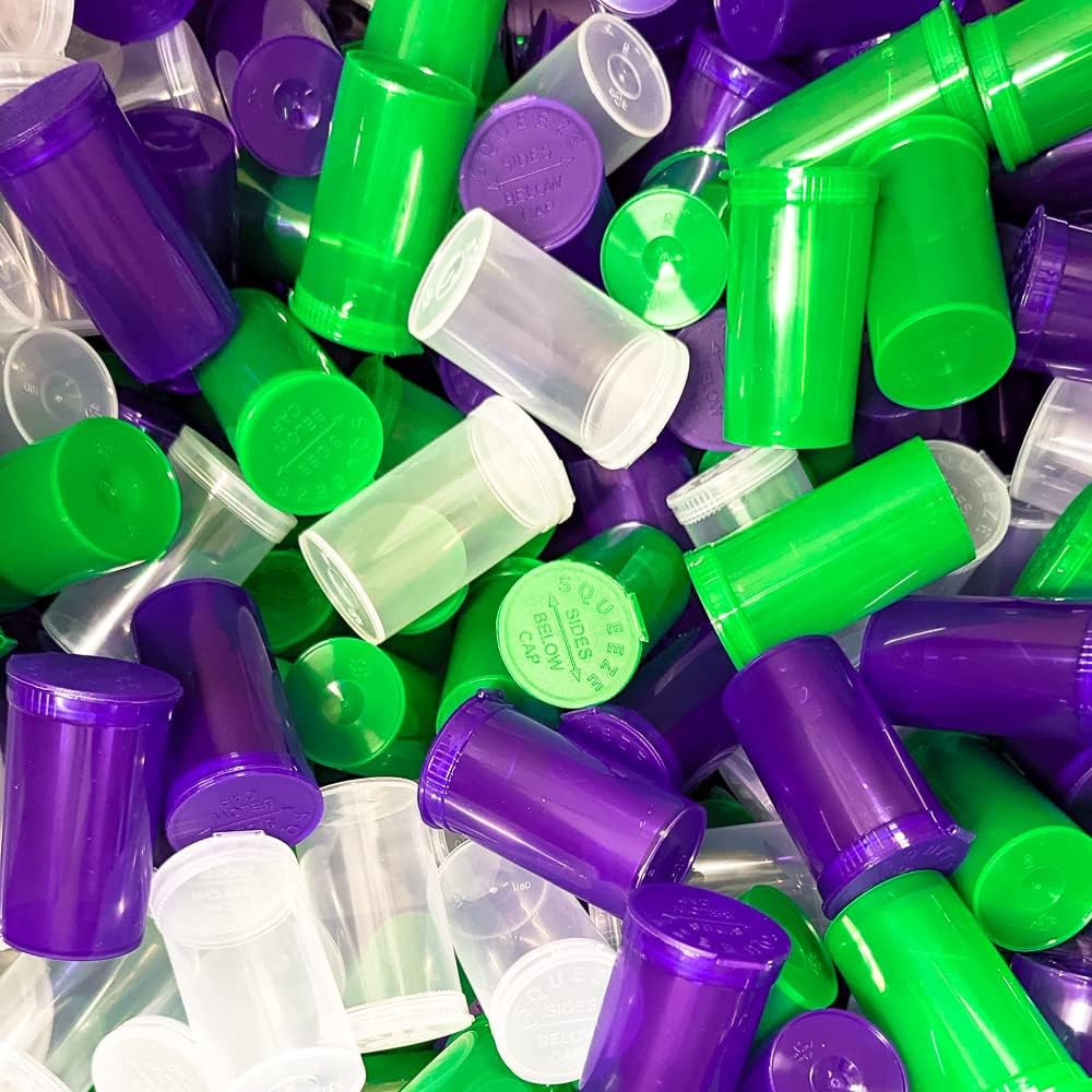 Vastu 19DR 19 Dram Pop Top Containers Bottle Vials Holds 3.5 Gram