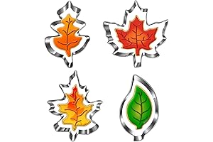 Fall Leaf Cookie Cutter Set-4 Piece-Maple Leaf, Oak Leaf, Leaf Shapes-Diswasher Safe-Fall...